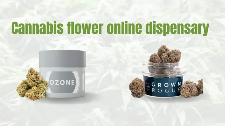 cannabis flower online dispensary with premium fresh cannabis buds display